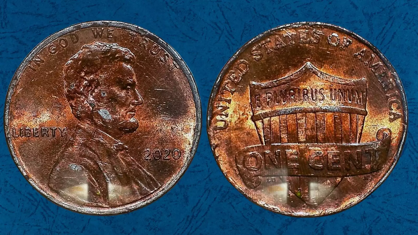 2020 penny wrong planchet error showing coin struck on incorrect smaller planchet with design running off edge